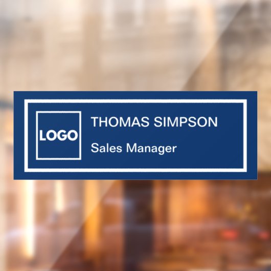 Mitarbeiter der Blue Corporate Logo Company Fensteraufkleber (Blatt 2)