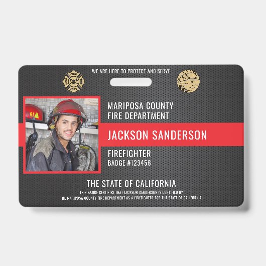 Mitarbeiter der Feuerwehr Ausweis (Front)