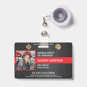 Mitarbeiter der Feuerwehr Ausweis (Vorderseite mit Ausziehbar)