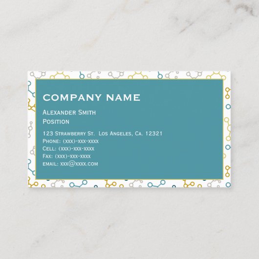 Mitarbeiter der Laboratory Science Company Visitenkarte (Rückseite)