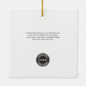 Mitarbeiter der Logo-Gesellschaft hinzufügen Weihn Keramikornament (Rückseite)