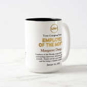 Mitarbeiter der monatlichen Wertschätzung | Gold u Zweifarbige Tasse (VorderseiteRechts)