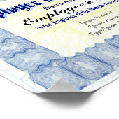 Mitarbeiter der monatlichen Zertifikatsausgabe Poster (Ecke)