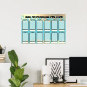 Mitarbeiter der Monatsanzeige für 4x6-Fotos Poster (Heimbüro)