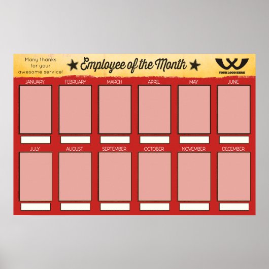 Mitarbeiter der Monatsanzeige für 4x6-Fotos Poster (Vorne)