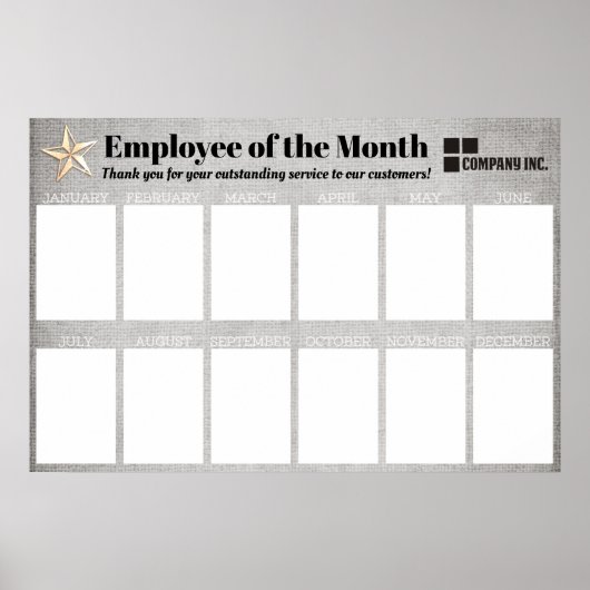 Mitarbeiter der Monatsanzeige für 4x6-Fotos Poster (Vorne)