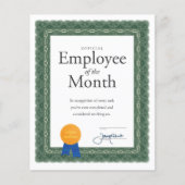 Mitarbeiter der Monatsbescheinigung (Vorderseite)