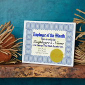 Mitarbeiter der Monatsbescheinigung Fotoplatte (Seite)