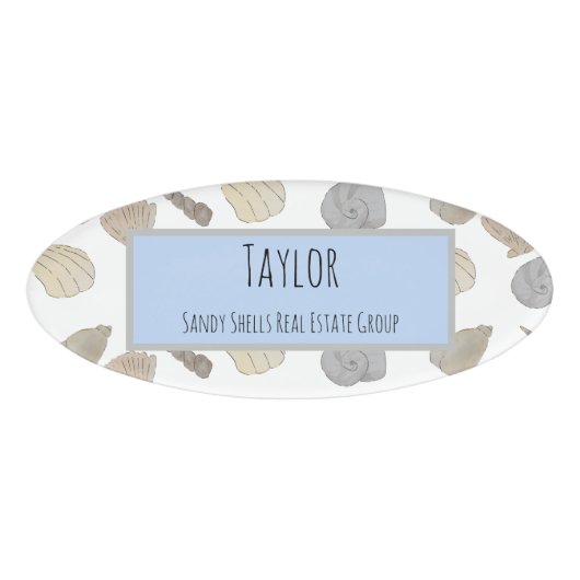 Mitarbeiter der Muscheln in Küsten Namenschild (Vorderseite)