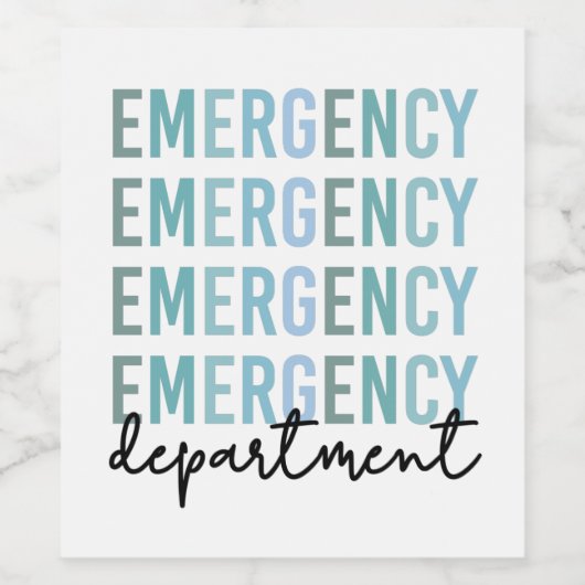 Mitarbeiter der Notfallabteilung | ER Nurse | ER T Weinetikett (Einzelnes Label)