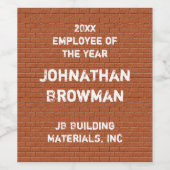 Mitarbeiter der "Red Brick Office Recognition" des Weinetikett (Einzelnes Label)