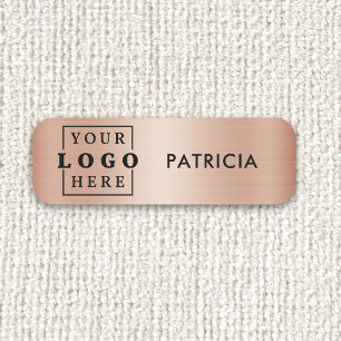 Mitarbeiter der Rose Gold Business Logo Company Namensschild