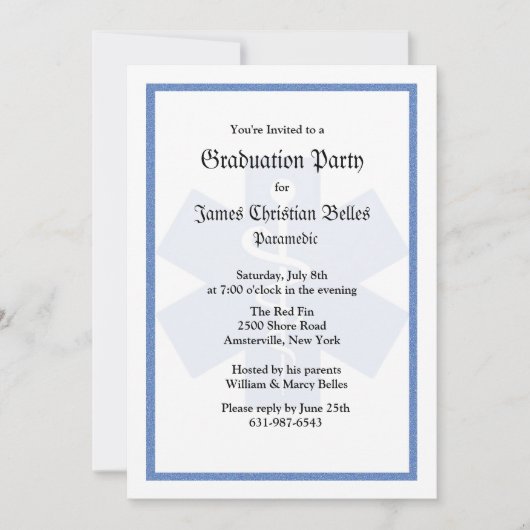 Mitarbeiter des Asclepius Abschluss Einladung (Vorderseite)