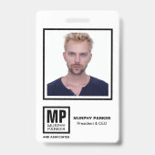 Mitarbeiter des beruflichen modernen Monogram Logo Ausweis (Vorderseite)