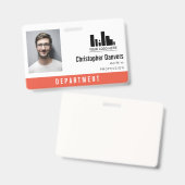 Mitarbeiter des Büros für Personal in Orange Logos Ausweis (Vorder- & Rückseite)