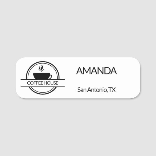Mitarbeiter des Coffee-Logos Namensschild (Vorderseite)