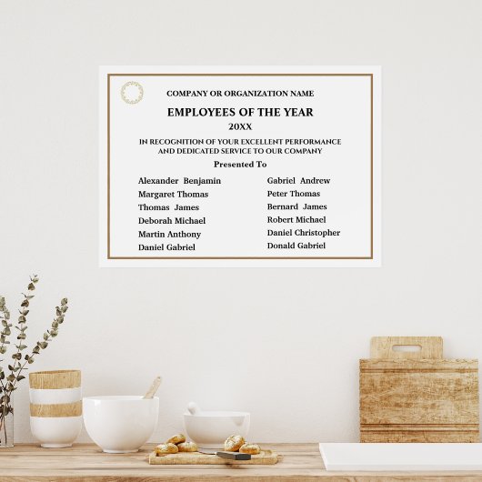 Mitarbeiter des Jahres Firmenlogos Poster (Küche)