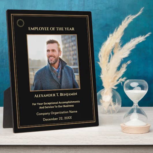 Mitarbeiter des Jahres Foto Gold Custom Awards Fotoplatte (Seite)