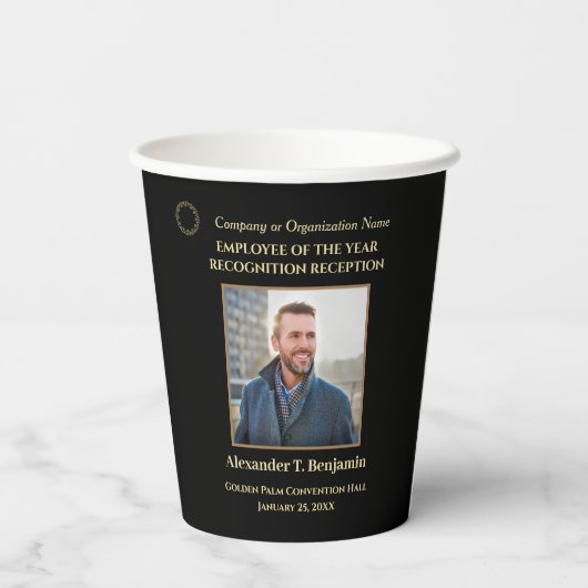 Mitarbeiter des Jahres Foto Logos Auszeichnungen p Pappbecher (Rückseite)