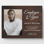 Mitarbeiter des Jahres Foto Wood Custom Awards Fotoplatte (Vorderseite)