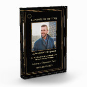 Mitarbeiter des Jahres Logo Gold Award Custom Fotoblock (Links)