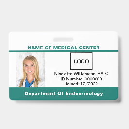 Mitarbeiter des medizinischen Logos für Aquamarine Ausweis