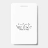 Mitarbeiter des medizinischen Personals mit eigene Ausweis (Rückseite)