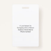 Mitarbeiter des medizinischen Personals mit eigene Ausweis (Rückseite)