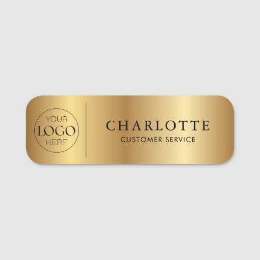 Mitarbeiter des Metallic Gold Custom Logo Office Namensschild (Vorderseite)