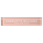 Mitarbeiter des modernen rosa Rosa Büros Namensplakette (Vorderseite)