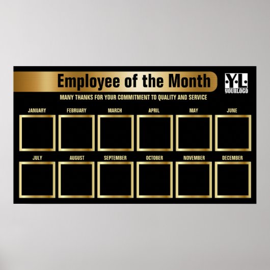 Mitarbeiter des Monats 4x4 Foto-Erkennungsbildschi Poster (Vorne)