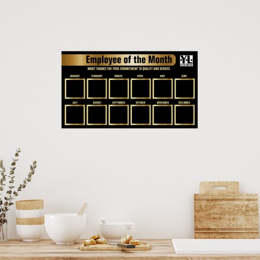 Mitarbeiter des Monats 4x4 Foto-Erkennungsbildschi Poster (Küche)