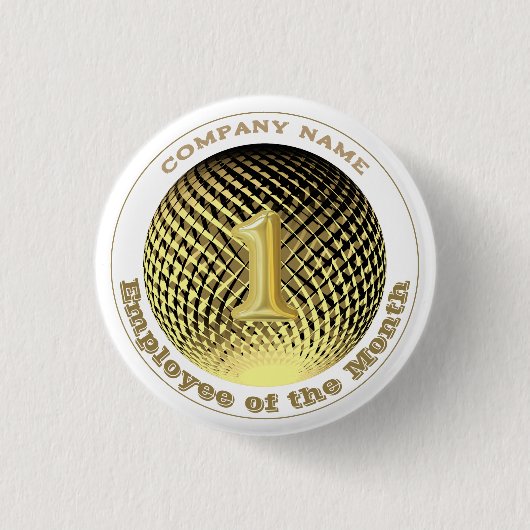 Mitarbeiter des Monats Firmenrunde Button (Vorderseite)