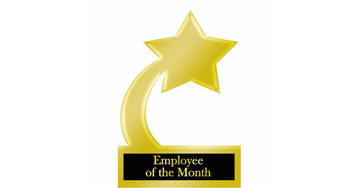 Mitarbeiter Des Monats Gold Star Award Trophy Freistehende Fotoskulptur Zazzle De