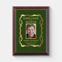 Mitarbeiter des Monats Gold und Green Gerahmt