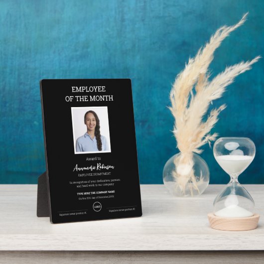 Mitarbeiter des Monats Personalisierter Mitarbeite Fotoplatte (Seite)