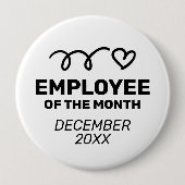 Mitarbeiter des Monats riesige Taste mit Herz Button (Vorderseite)
