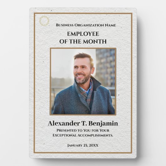 Mitarbeiter des Monatslogos Gold Custom Award Fotoplatte (Vorderseite)