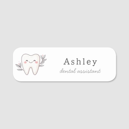 Mitarbeiter des niedlichen Zahnarztes Namensschild (Vorderseite)