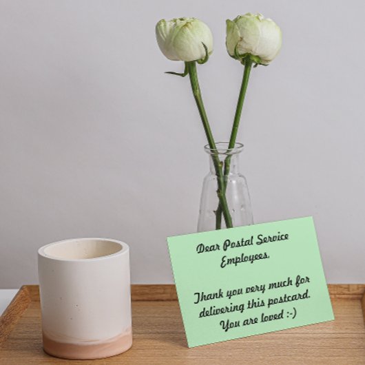 Mitarbeiter des Postdienstes Vielen Dank Postkarte