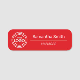 Mitarbeiter des Red Business Logos Namensschild