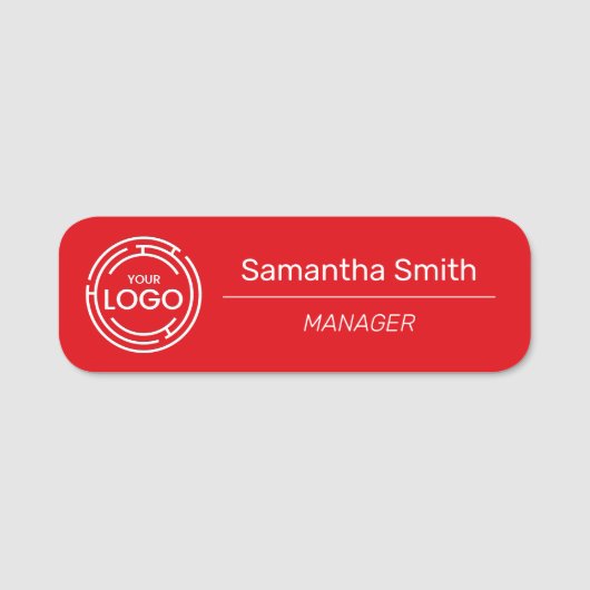 Mitarbeiter des Red Business Logos Namensschild (Vorderseite)