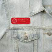 Mitarbeiter des Red Business Logos Namensschild (Beispiel)