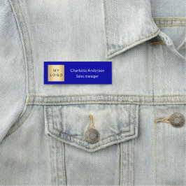 Mitarbeiter des Royal Blue Business Logos Namensschild