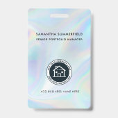 Mitarbeiter des Unternehmens mit Logo-Holografie Ausweis (Rückseite)