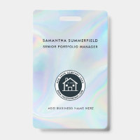 Mitarbeiter des Unternehmens mit Logo-Holografie