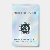 Mitarbeiter des Unternehmens mit Logo-Holografie Ausweis (Rückseite)