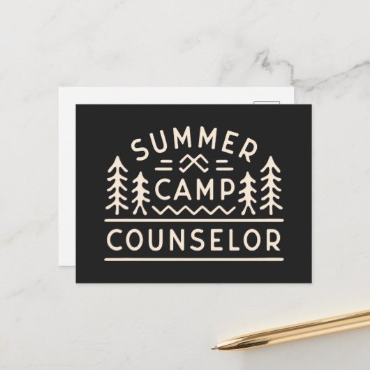 Mitarbeiter des Waldcamps im Camping Postkarte (Vorderseite/Rückseite Beispiel)