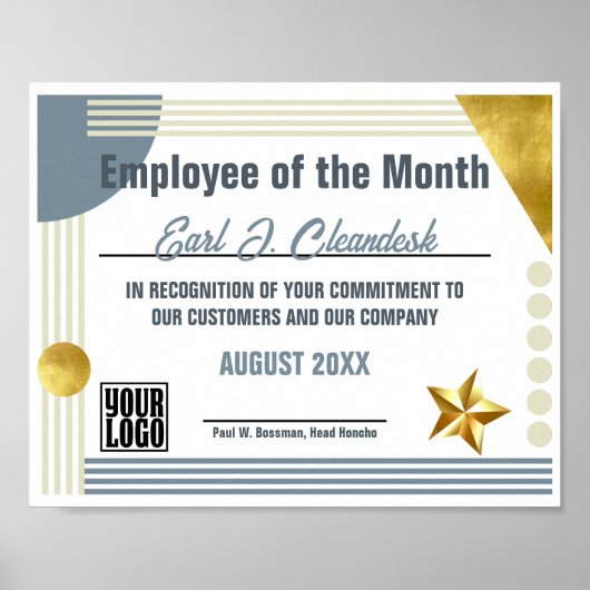 Mitarbeiter des Zertifikats im Monat oder Download Poster (Vorne)