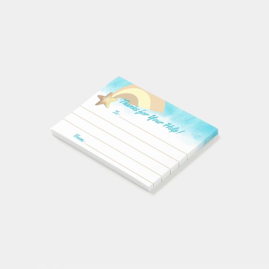 Mitarbeiter Erkennungshelfer danken Ihnen für Ihr Post-it Klebezettel (angewinkelt)